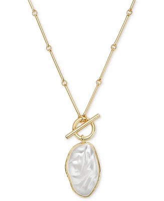 Style & Co Gold-Tone Imitation Pearl Pendant Long Necklace, 28" + 3" extender, Exclusively at Macy's