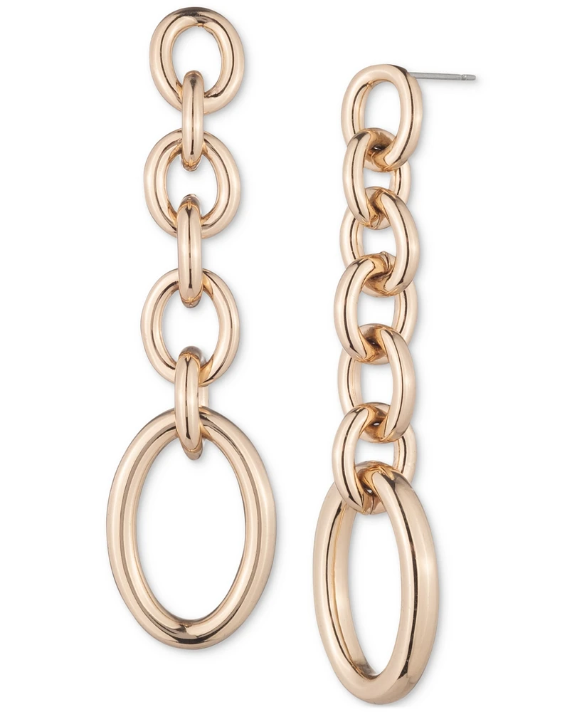 Lauren Ralph Lauren Gold-Tone Oval Link Chain Drop Earrings