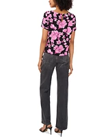 Vince Camuto Women's Rolled-Cuff Printed Blouse