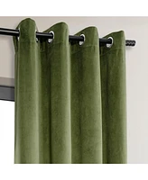 Half Price Drapes Basque Green Grommet Signature Velvet Blackout Curtain