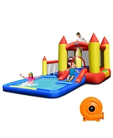 Inflatable Water Slide Castle Kids Bounce House with 480W Blower