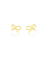 Etoielle Yellow Gold Tone WIre Bow Earrings Mini Studs