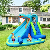 Hippo Inflatable Water Slide Bounce House Fun Outdoor Playset for Kids