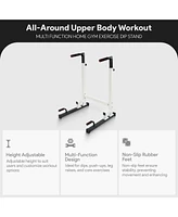 BalanceFrom Dip Stand, Home Gym Exercise Equipment Steel Bar, 500 Pound Capacity, White