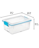 Sterilite 12 Qt Plastic Storage Bin Container Clear Gasket Sealed Box