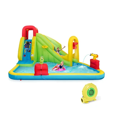 Outdoor Inflatable Water Bounce House Fun Splash Playset for Kids