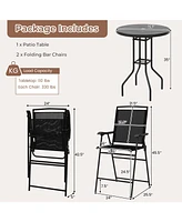 3-Piece Outdoor Bar Stool Set Stylish Patio Seating for Balcony, Deck, or Garden