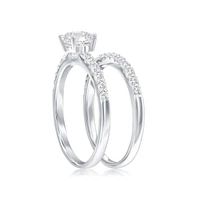 Sterling Silver, 6mm Round Solitaire Cz 2-pc Ring