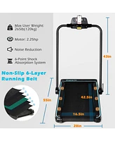 Ksports 3-in-1 Folding Electric Walking Pad Treadmill w/Ab Mat, Sit Up Strap, & Dual Led Display