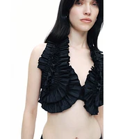 Nocturne Women's Ruffle Detailed Crop Top