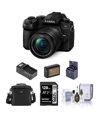 Panasonic Lumix G95 Mirrorless Camera with Lumix G Vario 12-60mm f/3.5-5.6 Mft Lens Bundle with 128GB Memory Card, Shoulder Bag, Extra Battery, Charge