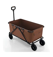 Collapsible Folding Wagon Cart with Adjustable Handle Heavy-Duty Utility for Outdoor and Garden