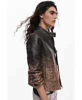 Desigual Women's Gradient faux leather biker jacket