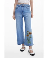 Desigual Women's Sunflower culotte jeans