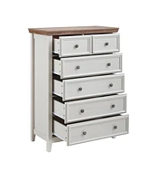 Modern 6-Drawer Dresser, Living Room Storage Cabinet, Farmhouse Organizer