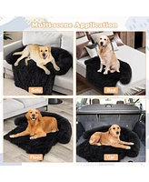 47"x 45"x 33" Plush Calming Dog Couch Bed with Anti-Slip Bottom