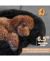 40"x 35"x 26" Plush Calming Dog Couch Bed with Anti-Slip Bottom