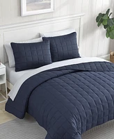 Nautica Solid Brushed Micro Jersey -Pc. Quilt Set
