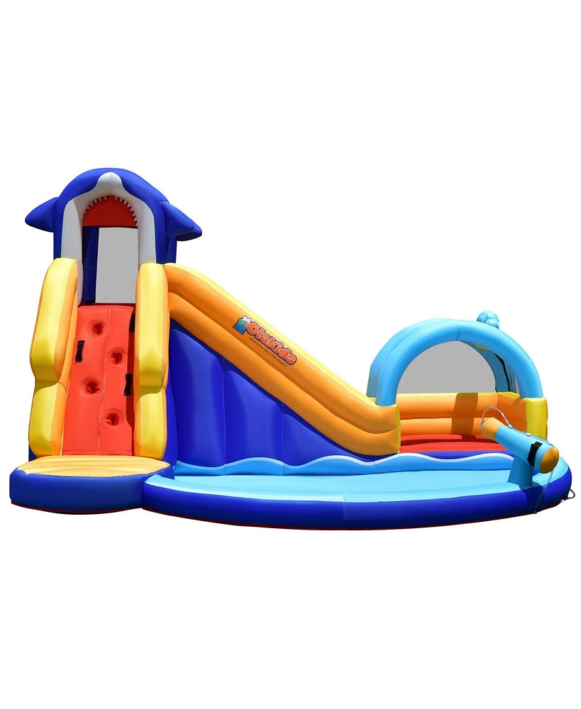 Inflatable Bouncy House with Slide and Splash Pool without Blower