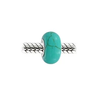 Bling Jewelry Blue Green Turquoise Charm Bead Sterling Silver European Bracelet
