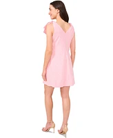 CeCe Women's Gingham Bow-Shoulder Mini Dress