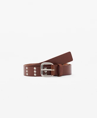 Mango Women's Stud Leather Belt