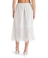 Steve Madden Women's Anaisa Tie-Waist Eyelet Midi Skirt