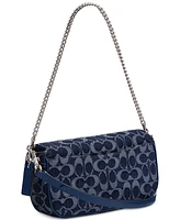 Coach Brook Flap Small Chain Bag in Signature Denim