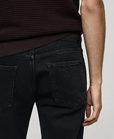 Mango Men's Eu Tapered-Fit Crop Jeans