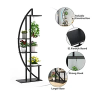 Tribesigns 5-Tier Plant Stand Pack of 2, Multi-Purpose Curved Display Shelf Bonsai Flower Rack for Indoor Garden, Balcony