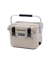 Camp-zero 20 | 21 Qt. Premium Cooler with 4 Molded-In Cup Holders and Folding Aluminum Comfort Grip Handle Dark turquoise
