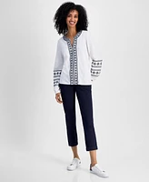 Tommy Hilfiger Women's Embroidered Cotton Top