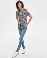 Nautica Jeans Women's Daisy-Print Cotton Camp Shirt