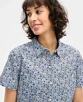 Nautica Jeans Women's Paisley-Print Cotton Camp Shirt