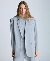 Kenneth Cole Women's Pinstripe Two-Button Notch-Collar Jacket