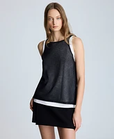 Kenneth Cole Women's Double-Layer Tank