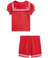 Polo Ralph Lauren Baby Girls Sailor Top & Short Set