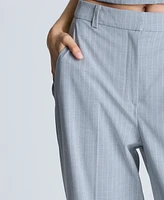 Kenneth Cole Women's Pinstripe High-Rise Wide-Leg Pants