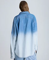 Kenneth Cole Women's Cotton Gradient-Dye Oversized Shirt