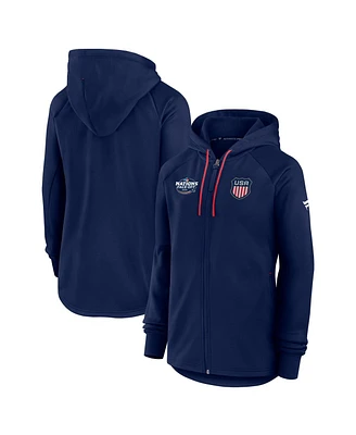 Fanatics Women's Athletic Navy Usa 2025 4 Nations Face-Off Authentic Pro Fleece Full-Zip Jacket