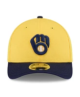 New Era Men's Gold/Navy Milwaukee Brewers 2025 Spring Training 9FORTY Adjustable Hat