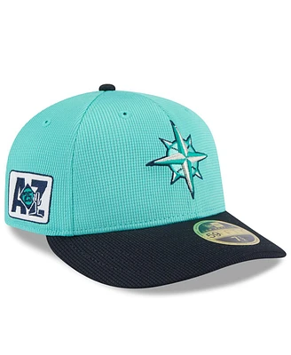 New Era Men's Aqua/Navy Seattle Mariners 2025 Spring Training Low Profile 59FIFTY Fitted Hat