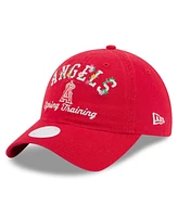 New Era Women's Red Los Angeles Angels 2025 Spring Training Floral 9TWENTY Adjustable Hat