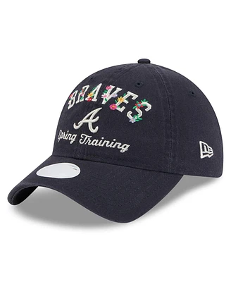 New Era Women's Navy Atlanta Braves 2025 Spring Training Floral 9TWENTY Adjustable Hat