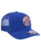 New Era Men's Blue New York Knicks Victory Grove Circle Patch 9SEVENTY Adjustable Hat