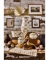 Mackenzie-Childs Mocha Check Squashed Pot