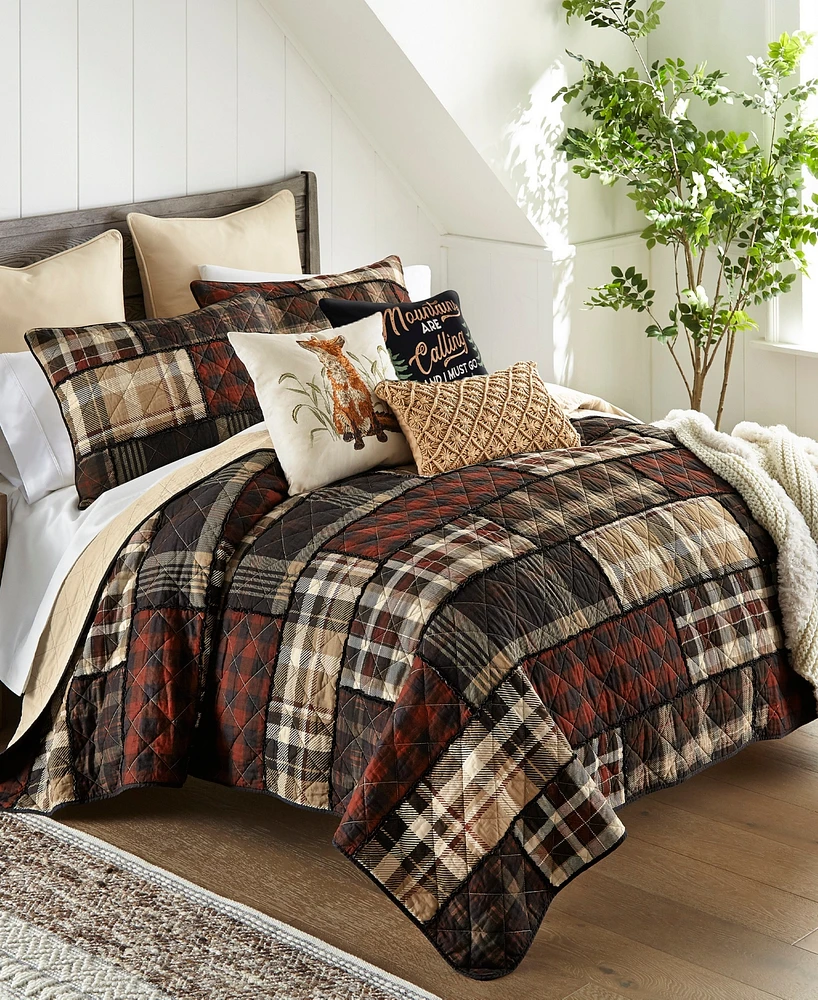 Donna Sharp Lj Plaid 3-Pc. Cotton Heavyweight Pieced Quilt Set, Queen