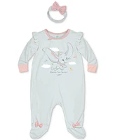 Disney Baby Girls Dumbo Footed Coverall & Headband, 2 Piece Set