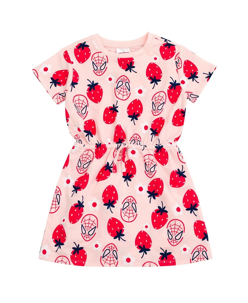 Marvel Spider-Man Girls French Terry Skater Dress Toddler to Big Kid