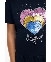 Desigual Girls's Short heart dress